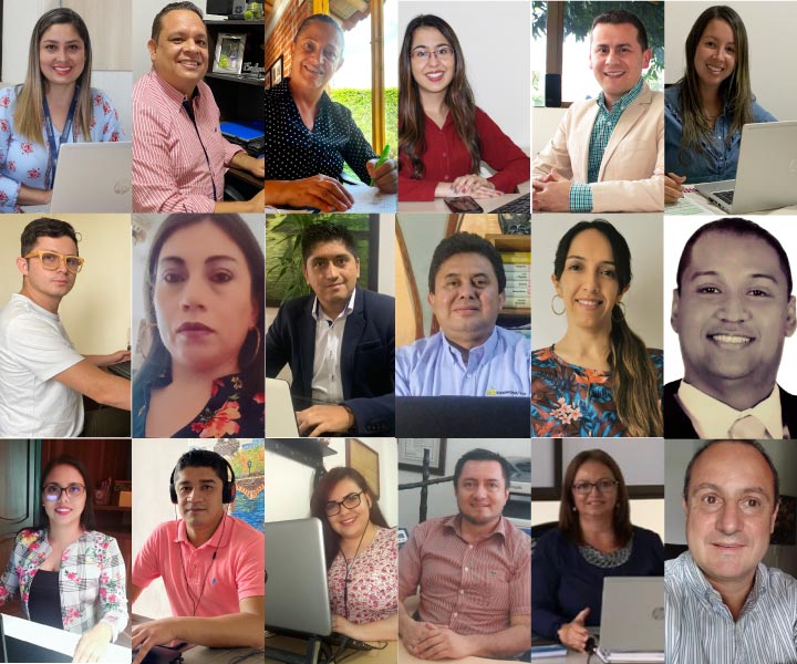Rendición de cuentas Collage de los administrativos presentando su rendición desde sus casas de manera virtual