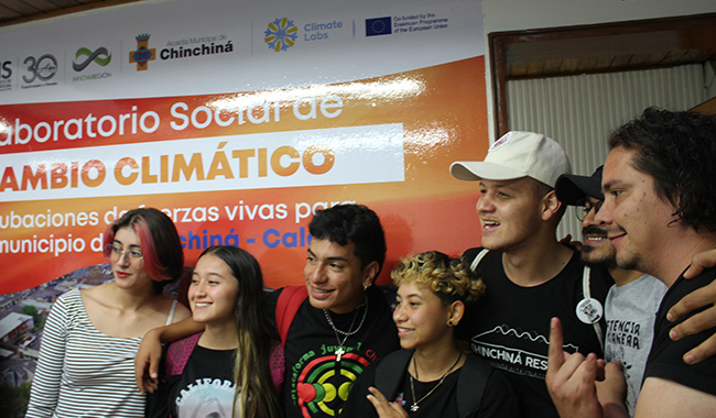 Asistentes al lanzamiento de laboratorio social del cambio climático en Chinchiná-Caldas