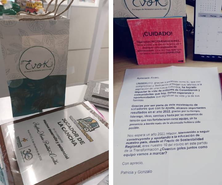 Colaboradores recibieron un regalo por su labor en el Frente de Sostenibilidad Financiera Regional Colaboradores recibieron un regalo por su labor en el Frente de Sostenibilidad Financiera Regional