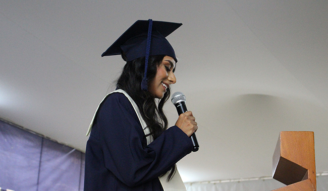 Palabras por estudiante graduada de UNIMINUTO en la ceremonia. 