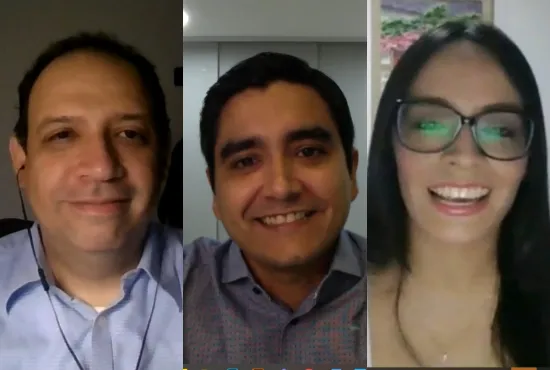 Invitados del webinar "innovación y tecnología en tiempos de crisis” conformado por el Dr. Marco Sanjuan, gerente de innovación de Promigas, director del Centro de innovación en Energía y Gas y del Dr. Jaime Giraldo, asesor de innovación en la compañía Converging Technologies