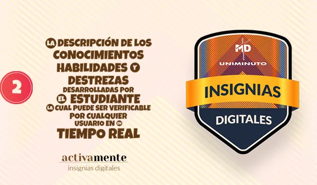 Escudo, numeración y texto de Insignias Digitales