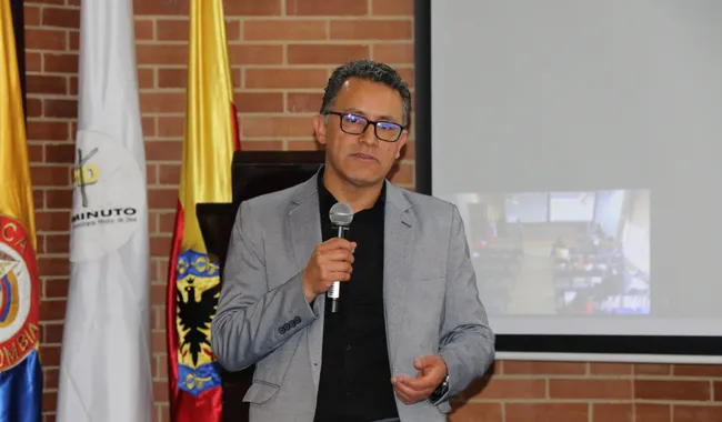 Subdirector de Comunicaciones de UNIMINUTO Bogotá en rendición de cuentas 2023