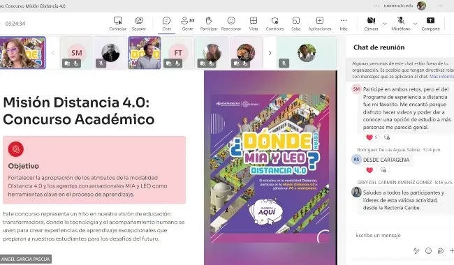 Pantallazo de sesión online