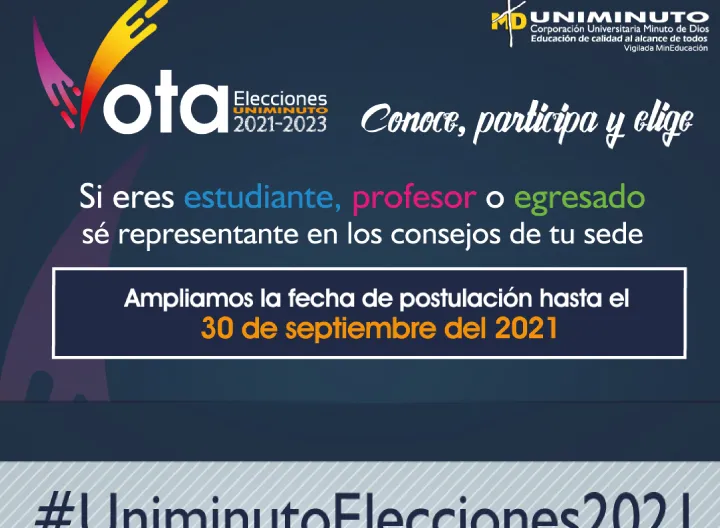Imagen promocional Votaciones Uniminuto 2021-2