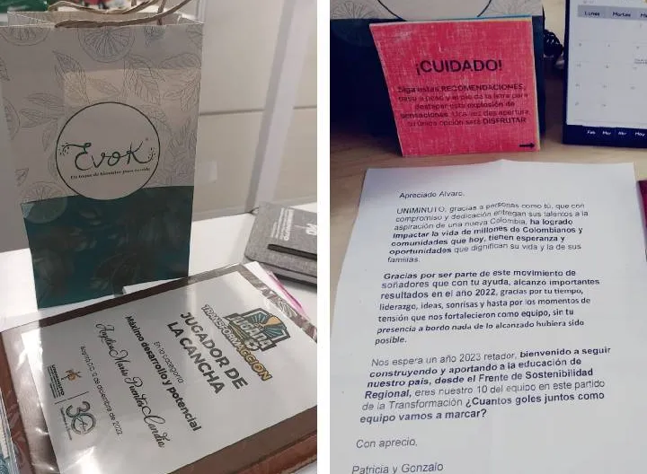 Colaboradores recibieron un regalo por su labor en el Frente de Sostenibilidad Financiera Regional