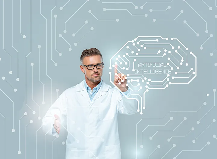 ingeniero con holograma