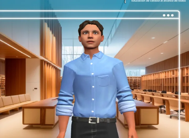 imagen del agente IA Max que acompaña a los estudiantes de UNIMINUTO para las pruebas Saber Más