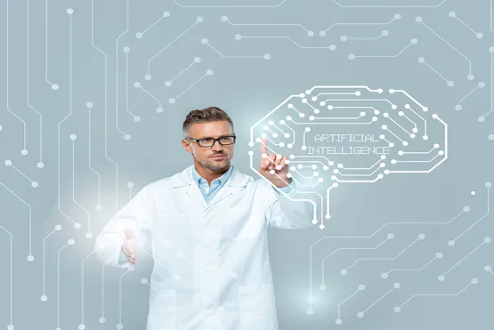 ingeniero con holograma